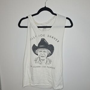 Midnight Rider Cream Graphic Tank Sz Small BILLY JOE SHAVER